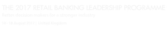 Retail Banking Leadership Programme